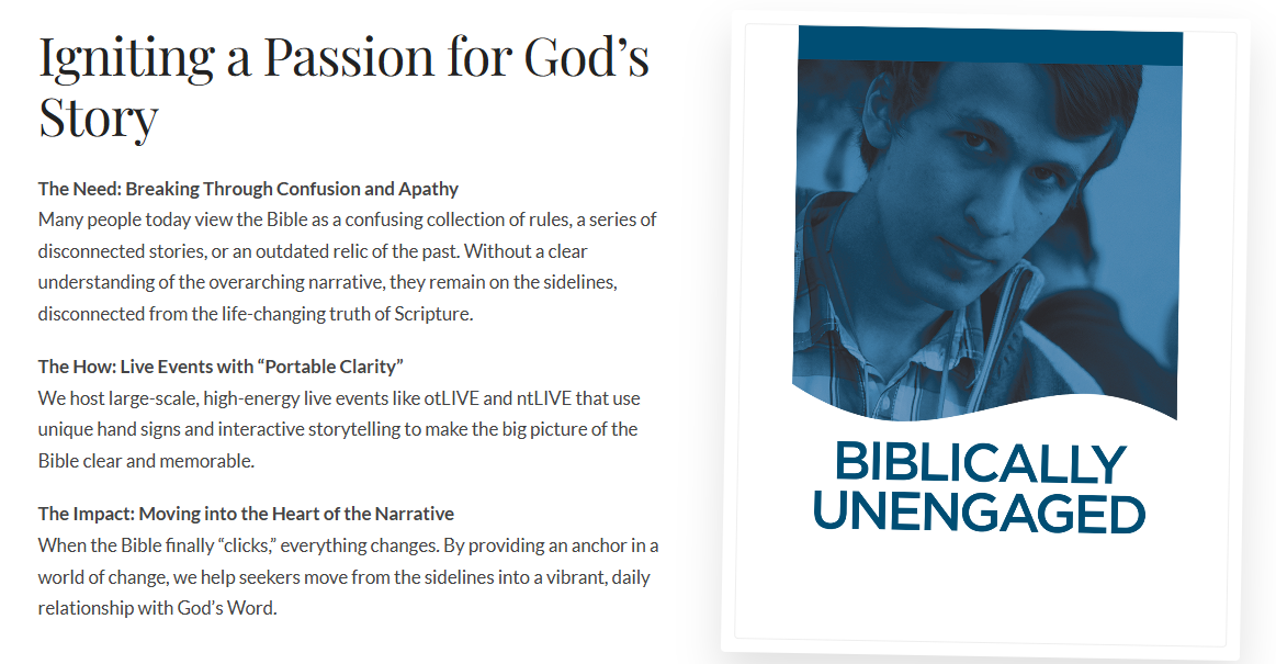 Biblically Unengaged — custom donor page